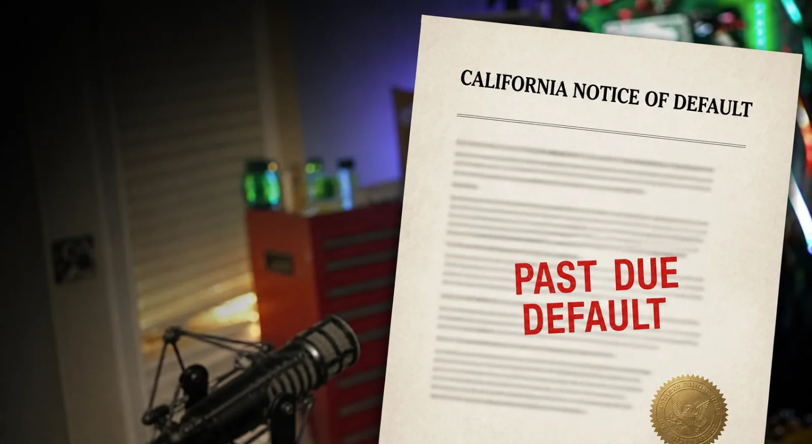 California Notice of Default document marked past due